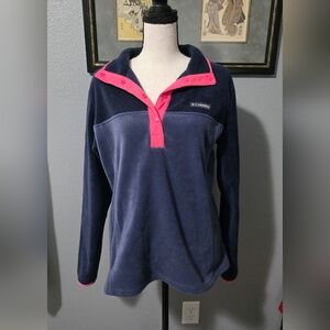 Columbia Dark Blue and Bright Pink Fleece Jacket